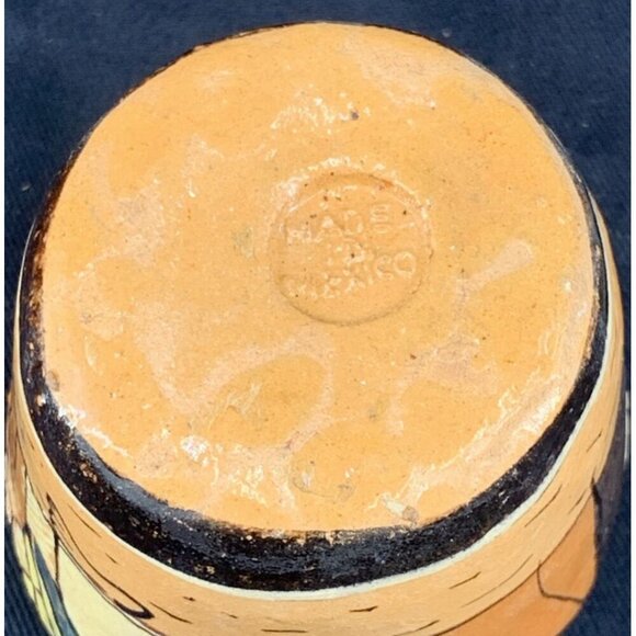 Vintage Mexico Small Clay Vase Man on Siesta 2.5" - Picture 7 of 8